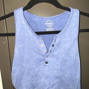 American Eagle Outfitters Blue Ribbed Tank Top